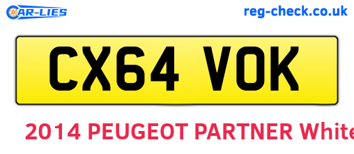 CX64VOK are the vehicle registration plates.