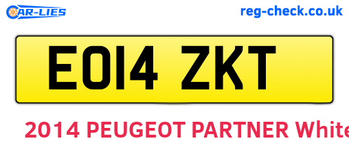 EO14ZKT are the vehicle registration plates.