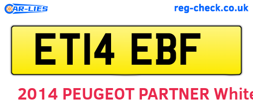 ET14EBF are the vehicle registration plates.