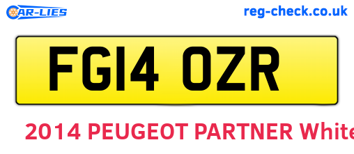 FG14OZR are the vehicle registration plates.