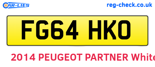 FG64HKO are the vehicle registration plates.