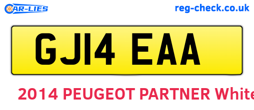 GJ14EAA are the vehicle registration plates.