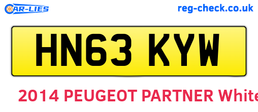 HN63KYW are the vehicle registration plates.