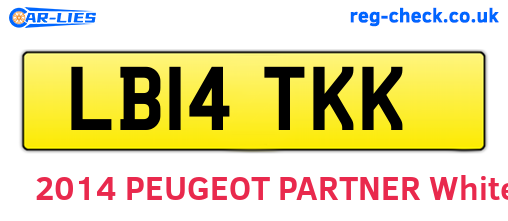 LB14TKK are the vehicle registration plates.
