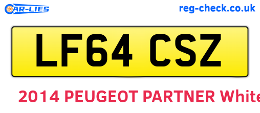 LF64CSZ are the vehicle registration plates.