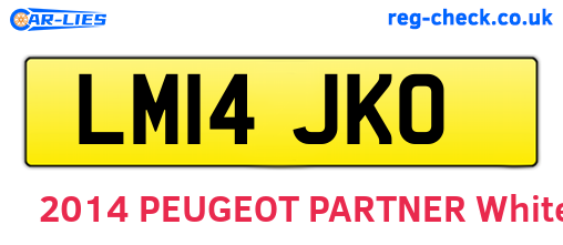 LM14JKO are the vehicle registration plates.