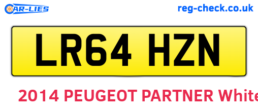 LR64HZN are the vehicle registration plates.