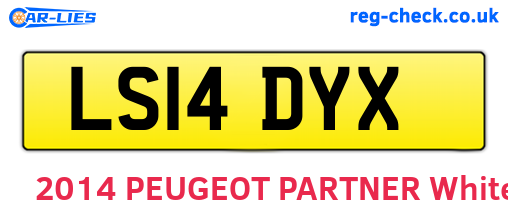 LS14DYX are the vehicle registration plates.
