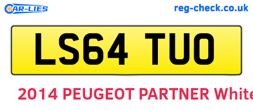 LS64TUO are the vehicle registration plates.
