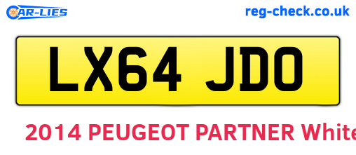 LX64JDO are the vehicle registration plates.