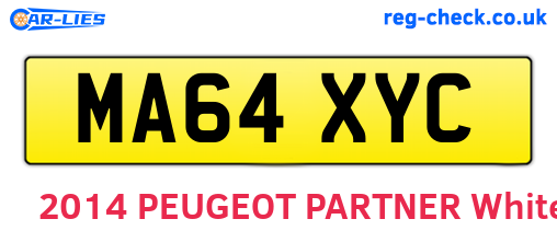 MA64XYC are the vehicle registration plates.