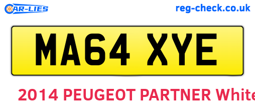 MA64XYE are the vehicle registration plates.