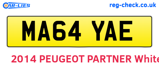 MA64YAE are the vehicle registration plates.