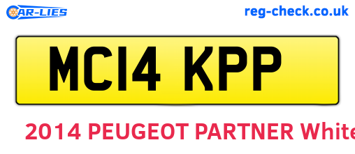 MC14KPP are the vehicle registration plates.
