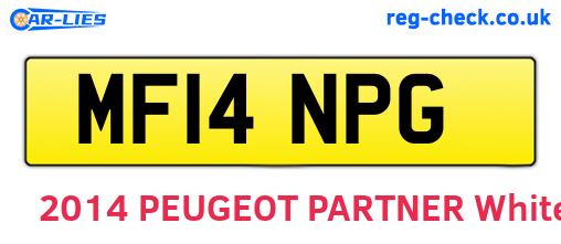 MF14NPG are the vehicle registration plates.