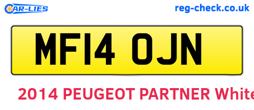 MF14OJN are the vehicle registration plates.