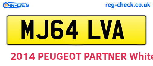 MJ64LVA are the vehicle registration plates.