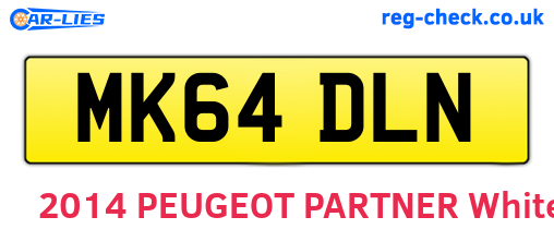 MK64DLN are the vehicle registration plates.