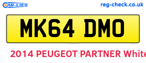 MK64DMO are the vehicle registration plates.