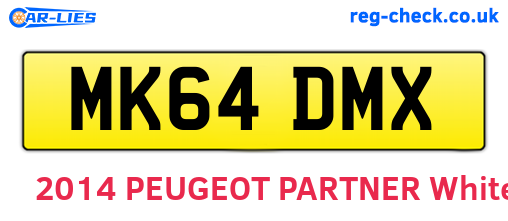 MK64DMX are the vehicle registration plates.