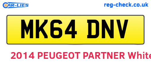MK64DNV are the vehicle registration plates.