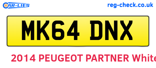 MK64DNX are the vehicle registration plates.