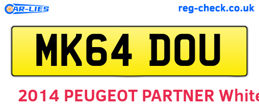 MK64DOU are the vehicle registration plates.