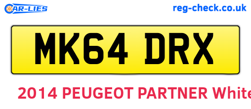 MK64DRX are the vehicle registration plates.