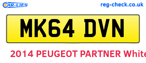 MK64DVN are the vehicle registration plates.