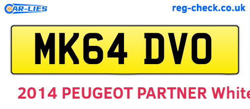MK64DVO are the vehicle registration plates.