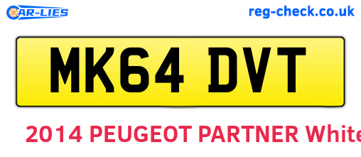 MK64DVT are the vehicle registration plates.