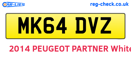MK64DVZ are the vehicle registration plates.