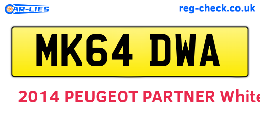 MK64DWA are the vehicle registration plates.