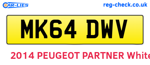 MK64DWV are the vehicle registration plates.