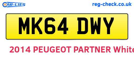 MK64DWY are the vehicle registration plates.