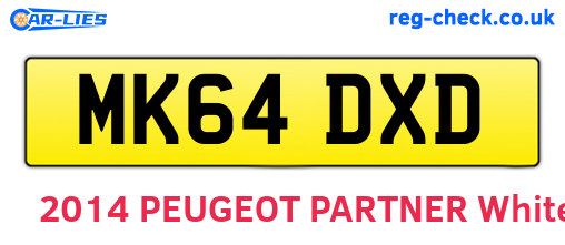 MK64DXD are the vehicle registration plates.