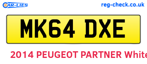 MK64DXE are the vehicle registration plates.