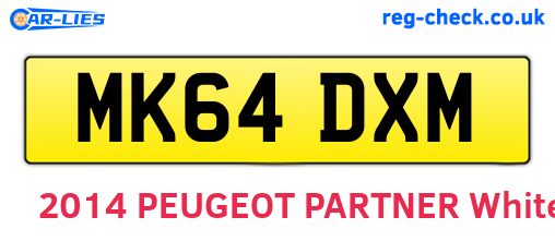 MK64DXM are the vehicle registration plates.
