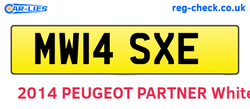 MW14SXE are the vehicle registration plates.
