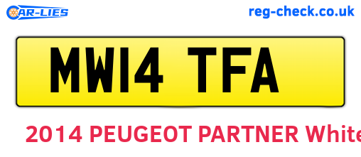 MW14TFA are the vehicle registration plates.