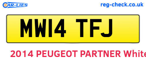 MW14TFJ are the vehicle registration plates.