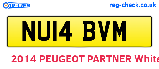 NU14BVM are the vehicle registration plates.