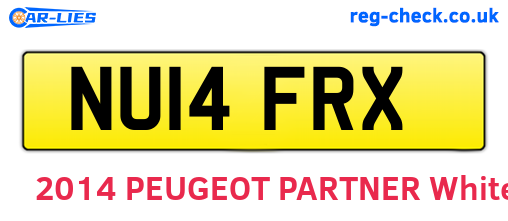 NU14FRX are the vehicle registration plates.