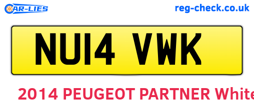 NU14VWK are the vehicle registration plates.