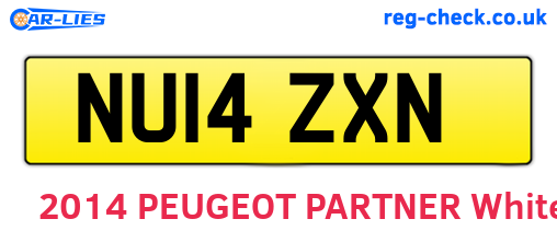 NU14ZXN are the vehicle registration plates.