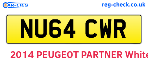NU64CWR are the vehicle registration plates.