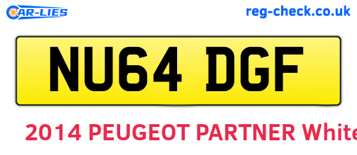 NU64DGF are the vehicle registration plates.