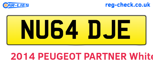 NU64DJE are the vehicle registration plates.