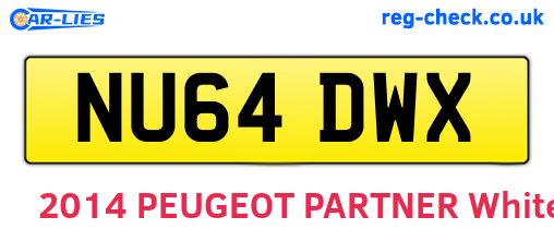 NU64DWX are the vehicle registration plates.