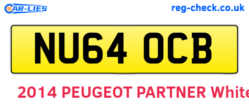 NU64OCB are the vehicle registration plates.